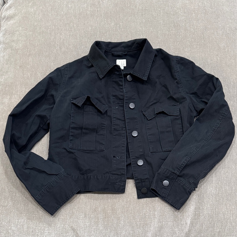 Black Button-Up Denim Jacket